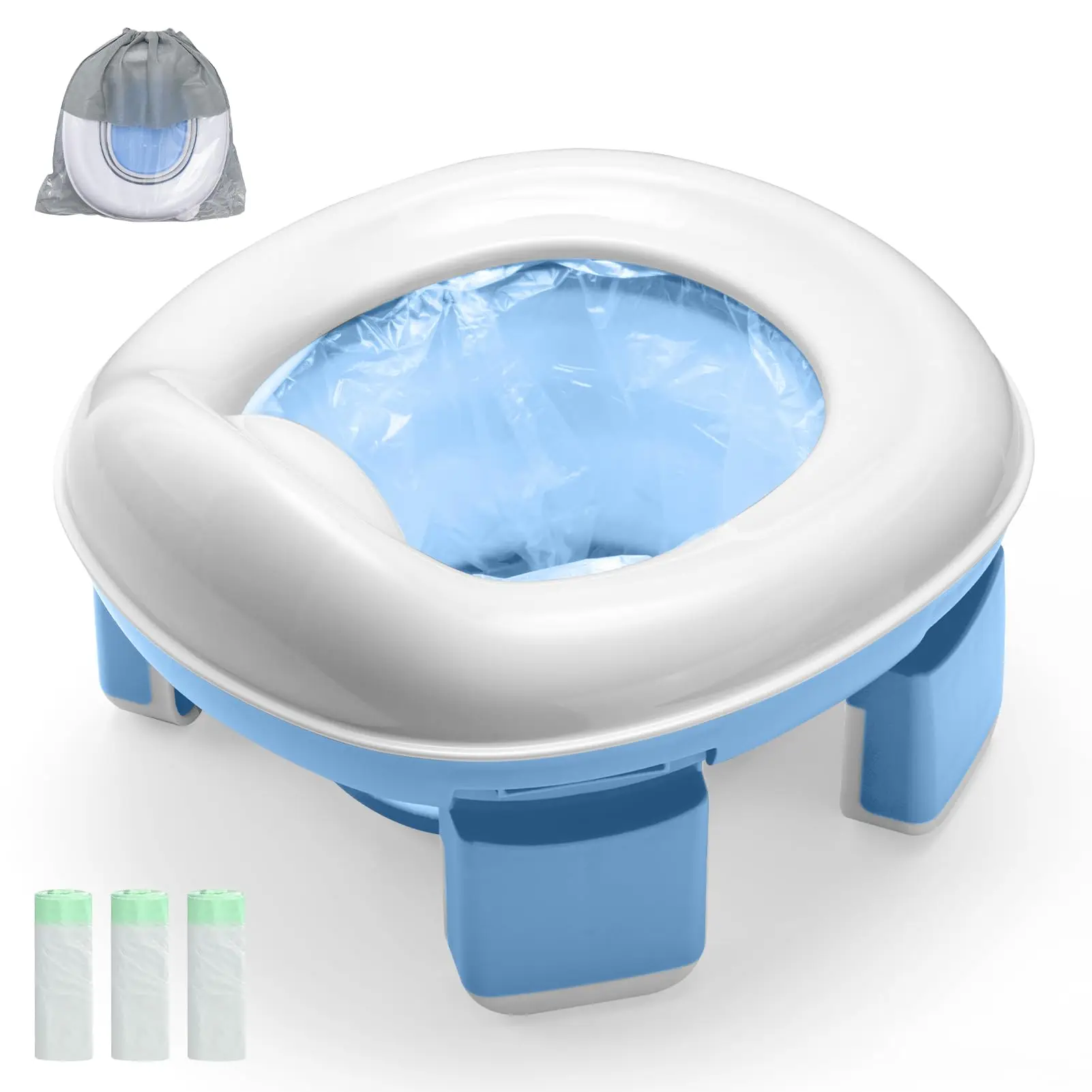 Portable Travel Potty for Toddlers Kids, Foldable Baby Potty Training Toilet Seat with Travel Bag and Storage Bag
Portable Travel Potty for Toddlers Kids, Foldable Baby Potty Training Toilet Seat with Travel Bag and Storage Bag