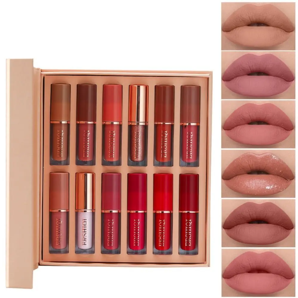 12PCS Soft Mist Matte Velvety Lip Glaze Easy To Color Not Fading Matte Lipstick Suit Waterproof Non-Stick Cup Liquid Lipstick
12PCS Soft Mist Matte Velvety Lip Glaze Easy To Color Not Fading Matte Lipstick Suit Waterproof Non-Stick Cup Liquid Lipstick