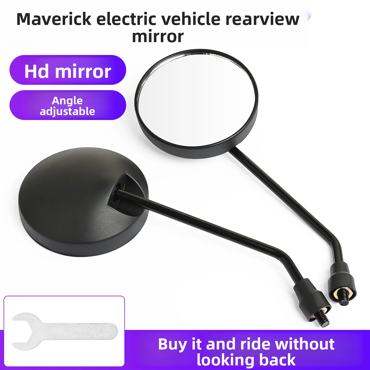 A pair of universal motorcycle round rearview mirrors, 8mm round elliptical convex mirrors, suitable for 22mm and 25mm handlebar
A pair of universal motorcycle round rearview mirrors, 8mm round elliptical convex mirrors, suitable for 22mm and 25mm handlebar