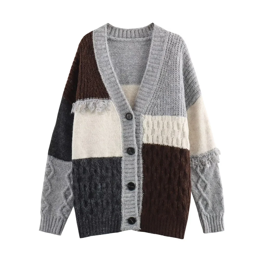 Taop&Za 2024 Autumn New Product Women's Fashion Leisure Retro Contrast Plaid Fried Dough Twists Tassel Knitted Cardigan Coat
Taop&Za 2024 Autumn New Product Women's Fashion Leisure Retro Contrast Plaid Fried Dough Twists Tassel Knitted Cardigan Coat