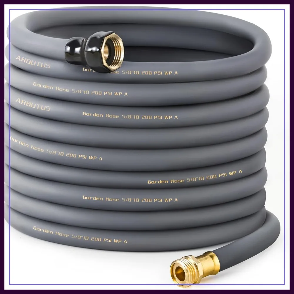 Heavy Duty 5/8" x 100ft Rubber Garden Hose, 600 PSI Burst, Flexible Water Hose for Yard, Car Wash, Pets
Heavy Duty 5/8" x 100ft Rubber Garden Hose, 600 PSI Burst, Flexible Water Hose for Yard, Car Wash, Pets