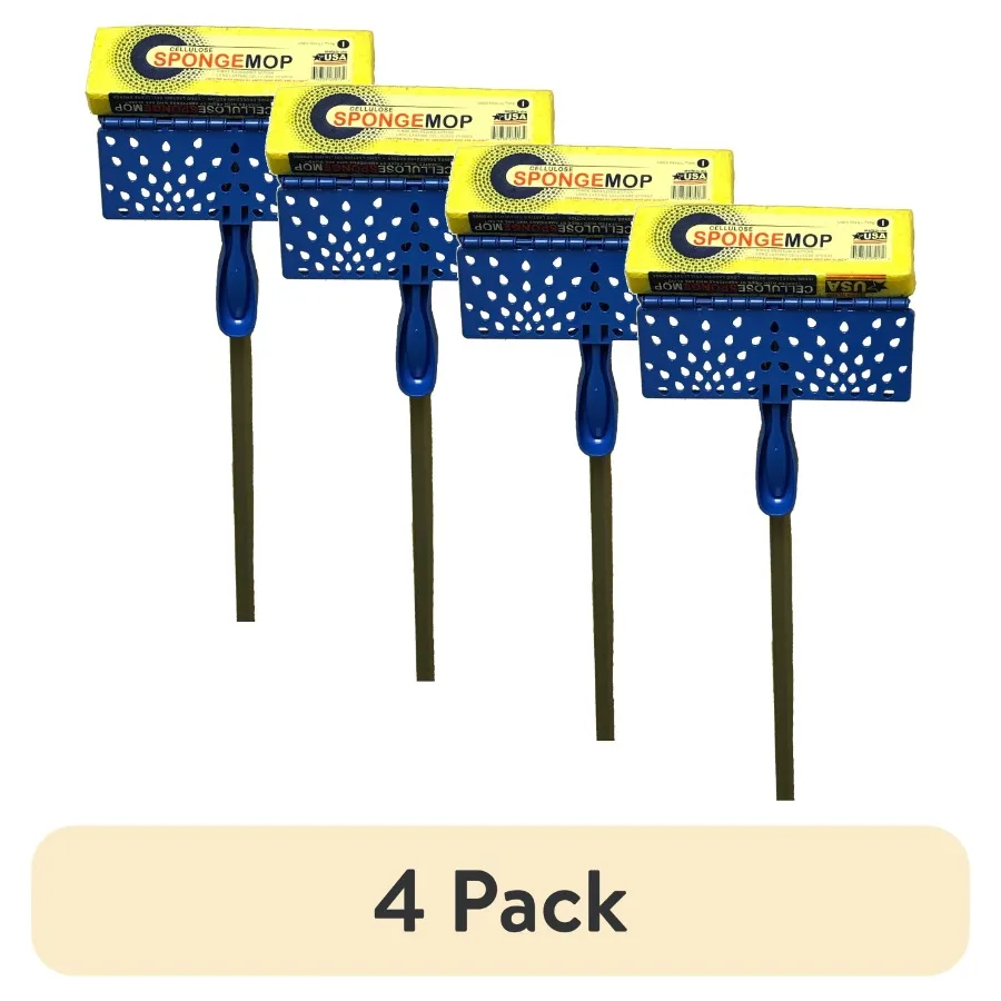 4 pack Squeeze Cellulose Sponge Mop
4 pack Squeeze Cellulose Sponge Mop