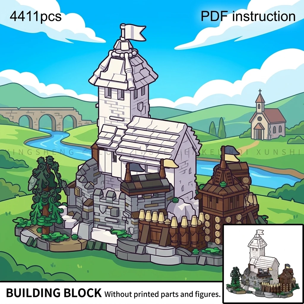 Fortress Tower Display Model MOC Miniature Medieval Castle Keep Extension Kit Building Blocks Micro Scale Adult Brick Toy Set
Fortress Tower Display Model MOC Miniature Medieval Castle Keep Extension Kit Building Blocks Micro Scale Adult Brick Toy Set