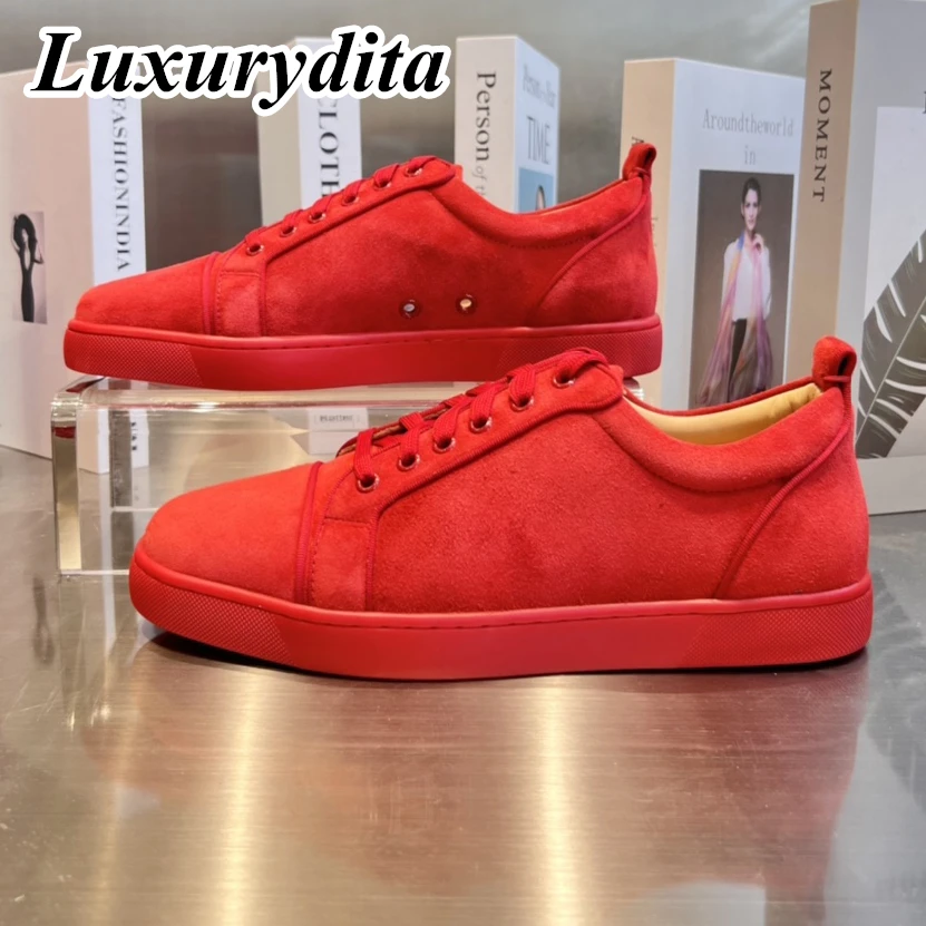 Top Quality Womens Trendy Casual Sneakers Luxury Mens Real Leather Tennis Shoes Designr Red Sole Tide Lovers Rivet Shoes HJ0579
Top Quality Womens Trendy Casual Sneakers Luxury Mens Real Leather Tennis Shoes Designr Red Sole Tide Lovers Rivet Shoes HJ0579