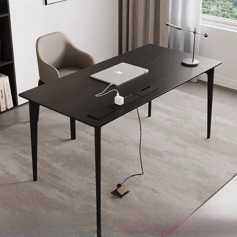 /Long Black Office Desk Writing Asthetic Executive Standing Office Desk Computer Luxury Escritorios De Computadora Home Furnitur