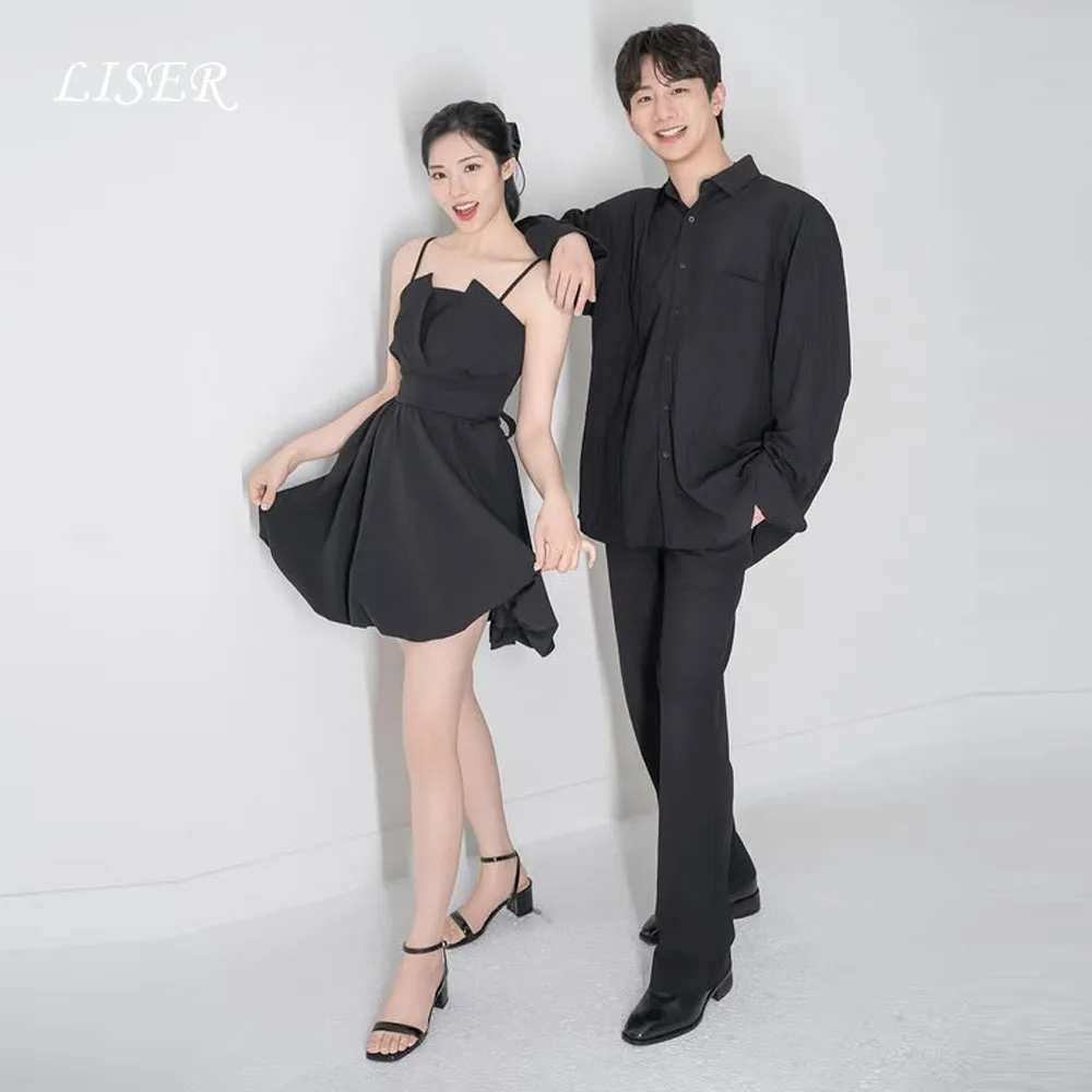 Liser Black A-Line Mini Korea Wedding Party Dresses Silk Satin Short Prom Dresses Photo Shoot 저녁 드레스 Customized Cocktail
Liser Black A-Line Mini Korea Wedding Party Dresses Silk Satin Short Prom Dresses Photo Shoot 저녁 드레스 Customized Cocktail