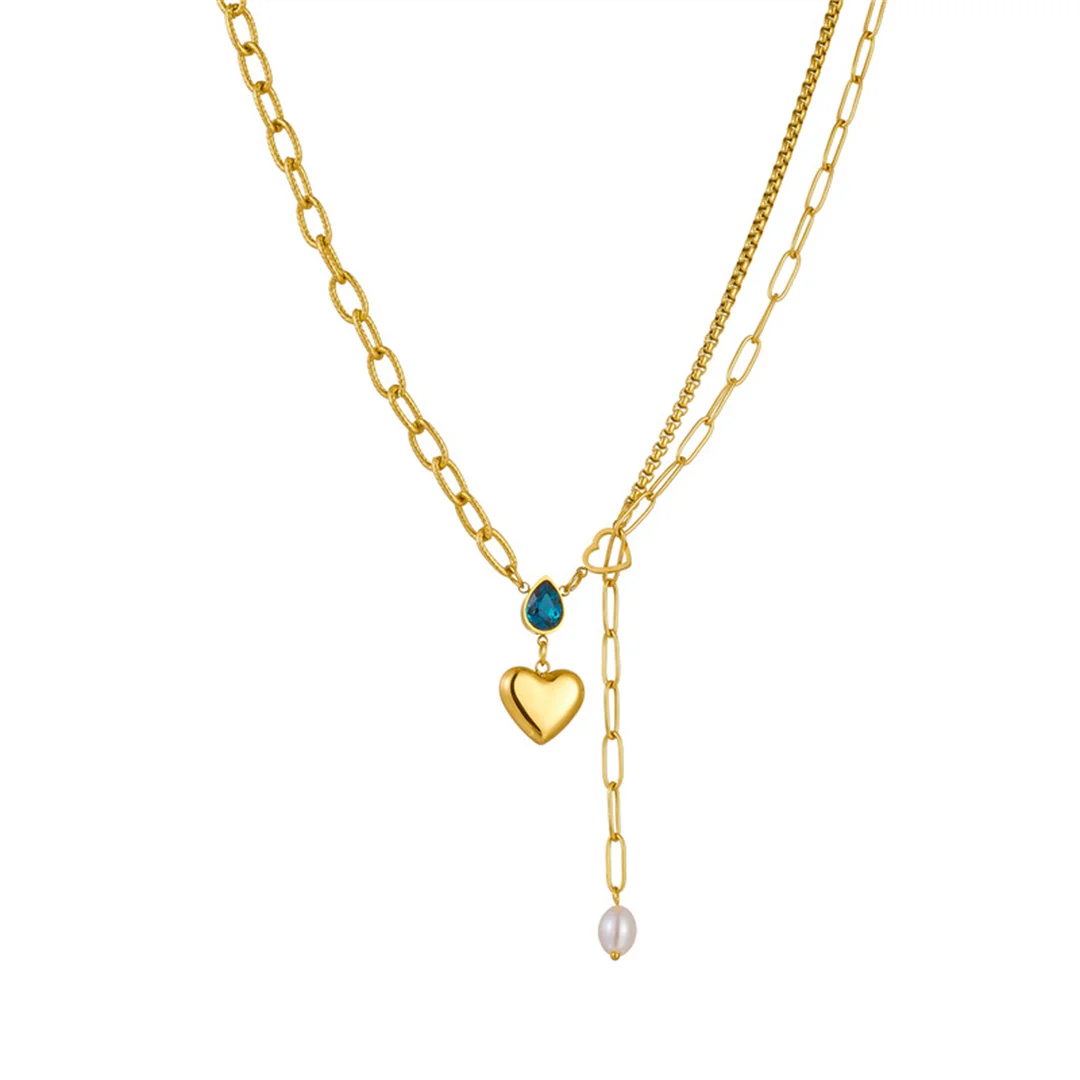 Fashion Love Heart Charm Pendant Femme Gold Color Stainless Steel Clavicle Paperclip/Box Chain Choker Necklace for Women Jewelry
Fashion Love Heart Charm Pendant Femme Gold Color Stainless Steel Clavicle Paperclip/Box Chain Choker Necklace for Women Jewelry