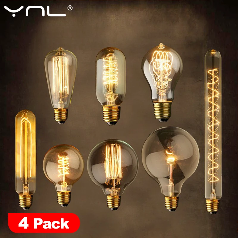 4pcs/lot Vintage Edison Bulb E27 40w 220v ST64 G80 G95 Ampoule Vintage Bulb Edison Lamp Incandescent Light Bulb Retro Lamp
4pcs/lot Vintage Edison Bulb E27 40w 220v ST64 G80 G95 Ampoule Vintage Bulb Edison Lamp Incandescent Light Bulb Retro Lamp