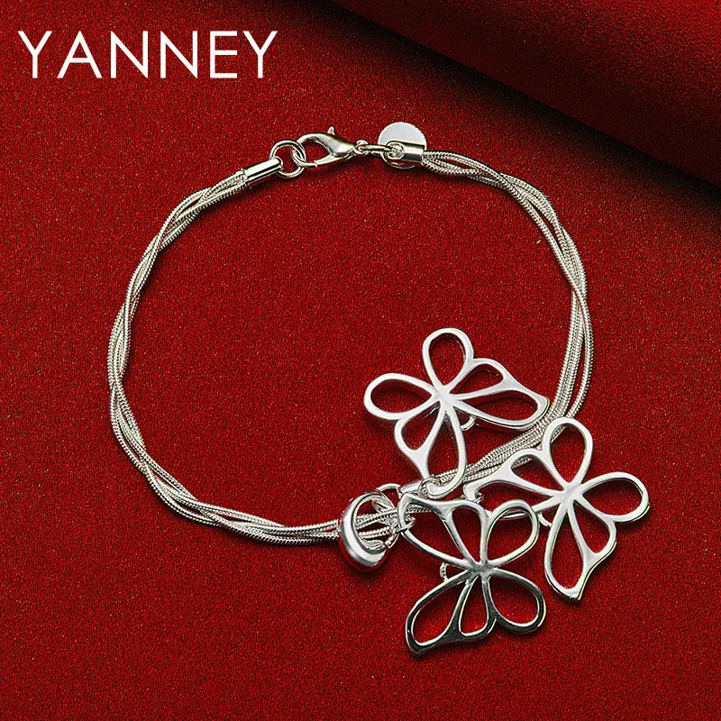 New 925 Sterling Silver 8 Inches Classic Butterfly Snake Chain Bracelet For Women Fashion Charm Engagement Jewelry Gifts Party
New 925 Sterling Silver 8 Inches Classic Butterfly Snake Chain Bracelet For Women Fashion Charm Engagement Jewelry Gifts Party