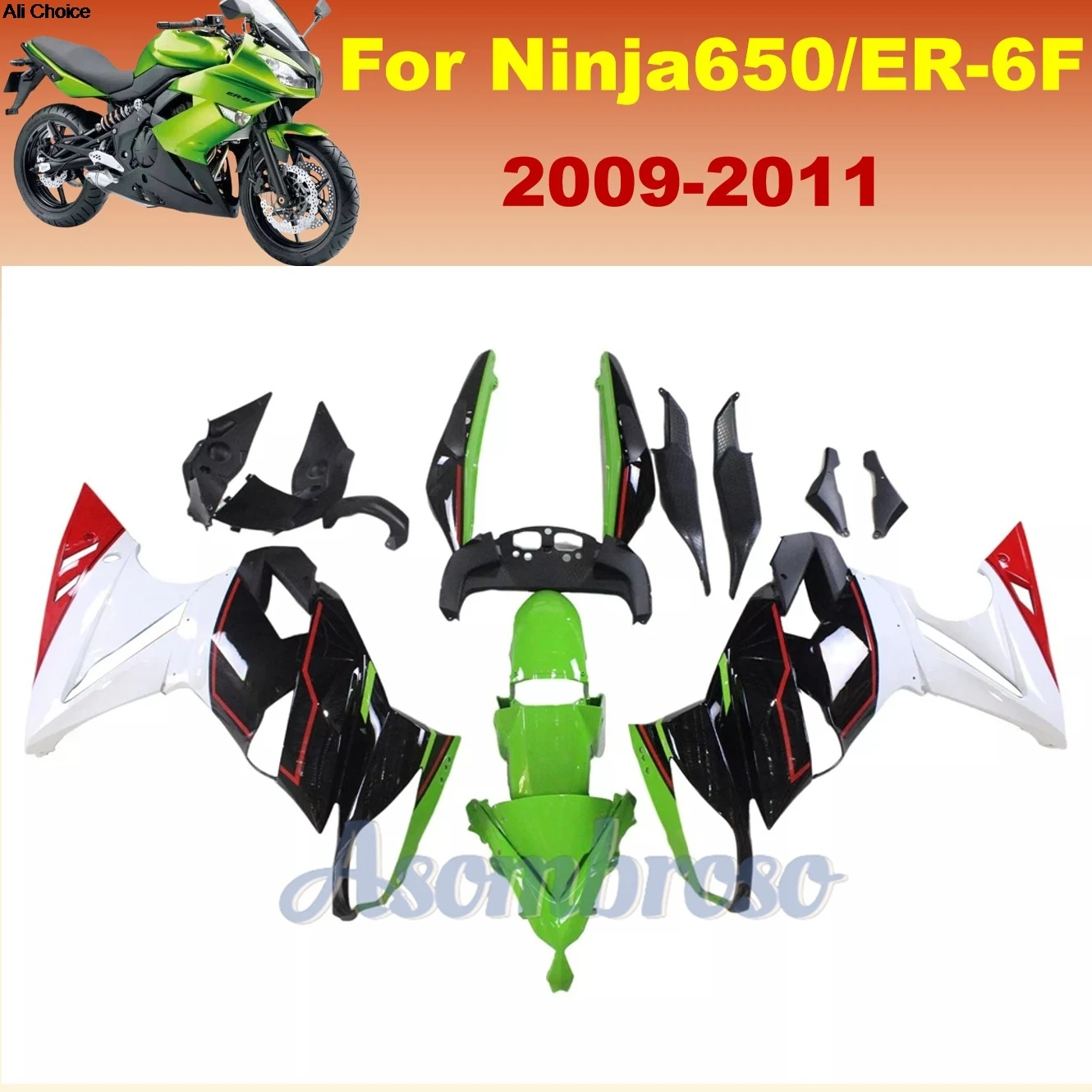 Motorcycle Full Fairing Kit fit For Ninja650 2009 2010 2011 ER 6F 09-11 Ninja 650 Bodywork Cowl set
Motorcycle Full Fairing Kit fit For Ninja650 2009 2010 2011 ER 6F 09-11 Ninja 650 Bodywork Cowl set