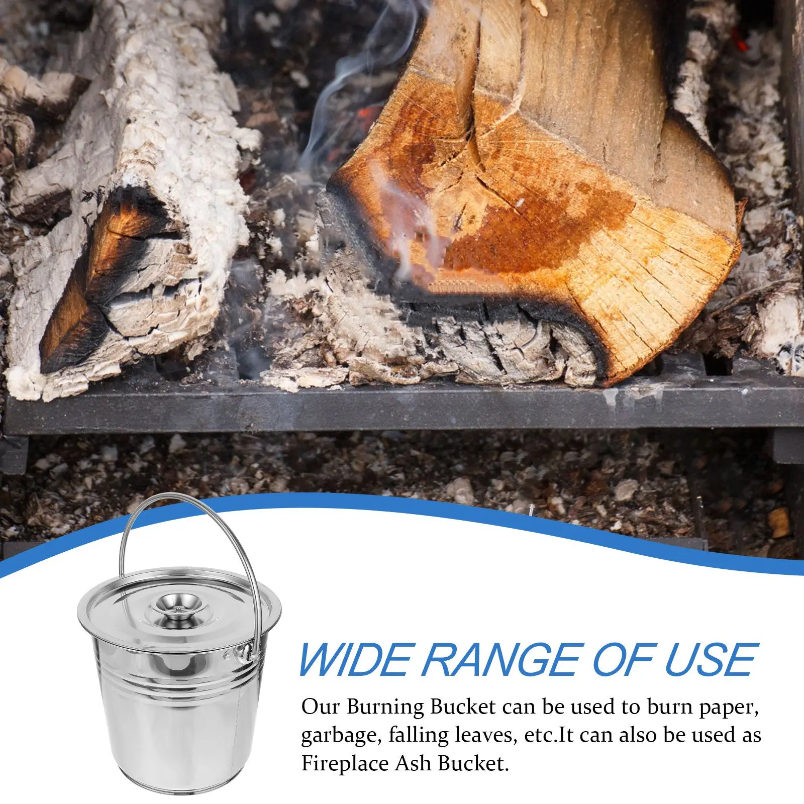 Stainless Steel Ash Bucket7L Thick 201 Material Lid for Fireplace BBQ Coal Holder Charcoal Metal Container Storage Can
Stainless Steel Ash Bucket7L Thick 201 Material Lid for Fireplace BBQ Coal Holder Charcoal Metal Container Storage Can