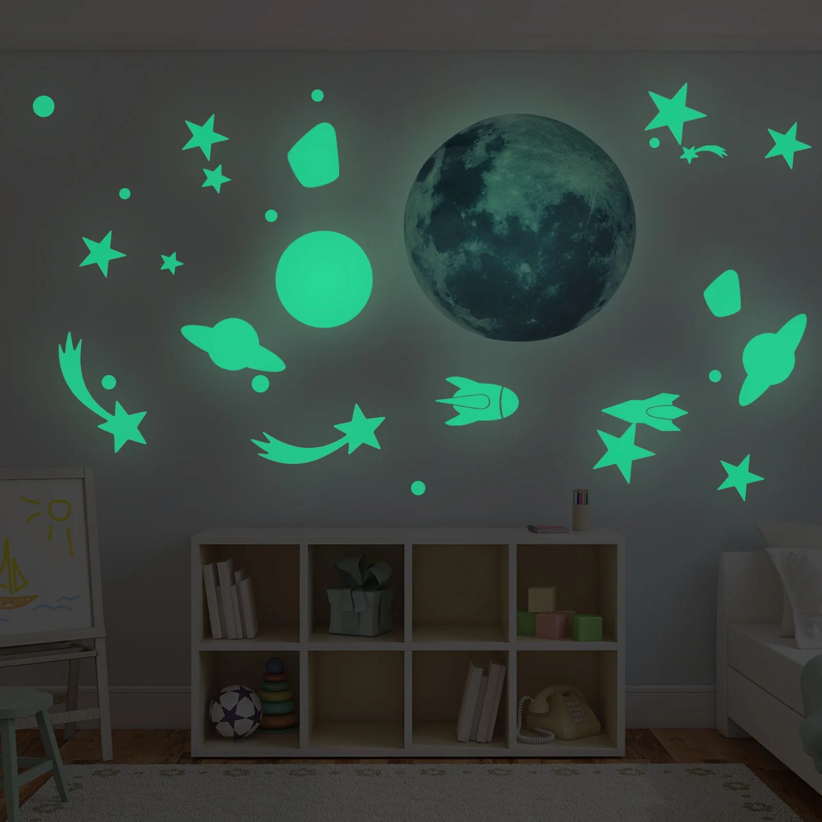 1 set Luminous Glow in Dark PVC Self-Adhesive Decor Sticker For Decor Kids Wall Decal Room Kindergarten Wall Decoration
1 set Luminous Glow in Dark PVC Self-Adhesive Decor Sticker For Decor Kids Wall Decal Room Kindergarten Wall Decoration