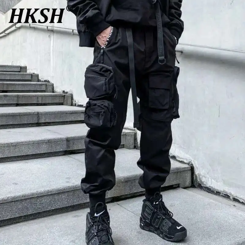 HKSH Autumn Spring New Tide Tactical Overalls Darkwear Style Men's Fashion Loose Casual Punk Gothic Cargo Pants Pockets HK0016
HKSH Autumn Spring New Tide Tactical Overalls Darkwear Style Men's Fashion Loose Casual Punk Gothic Cargo Pants Pockets HK0016