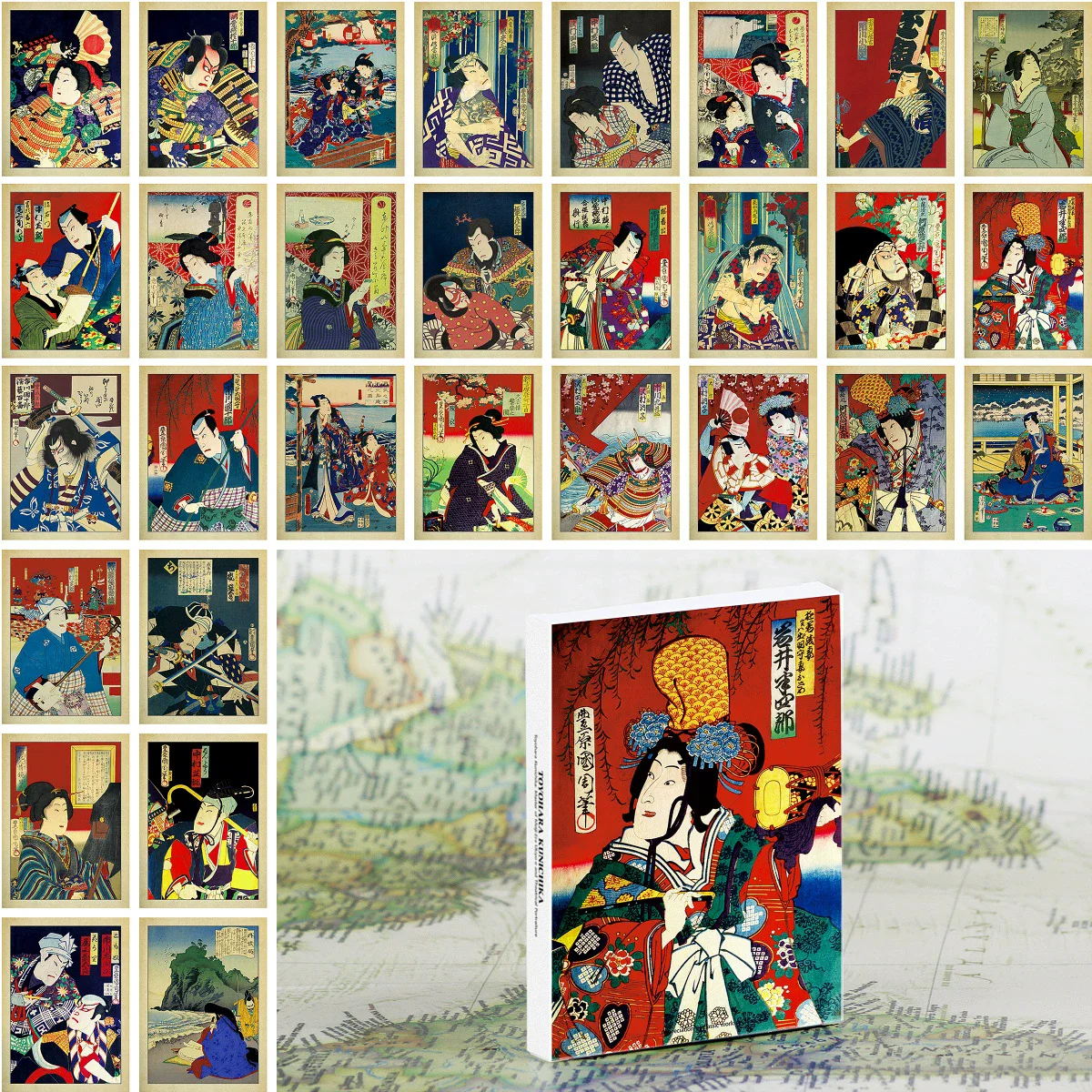  30PCS Toyohara Kunichika Art Postcards Set Japanese Ukiyo-e Painting Greeting Cards for Journaling & Wall Decor
30PCS Toyohara Kunichika Art Postcards Set Japanese Ukiyo-e Painting Greeting Cards for Journaling & Wall Decor