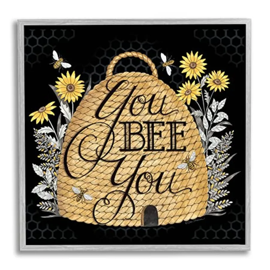 You Bee You Motivational Phrase Vintage Whicker Beehive Grey Framed Wall Art, 24 x 24, Yellow
You Bee You Motivational Phrase Vintage Whicker Beehive Grey Framed Wall Art, 24 x 24, Yellow