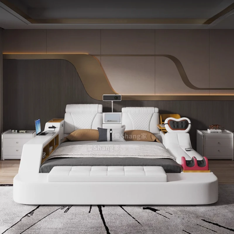 Tech Smart Multifunctional Bed With Genuine Leather, Bluetooth Speaker, And Massager Ultimate Soft Lit Tatami Camas Furniture
Tech Smart Multifunctional Bed With Genuine Leather, Bluetooth Speaker, And Massager Ultimate Soft Lit Tatami Camas Furniture
