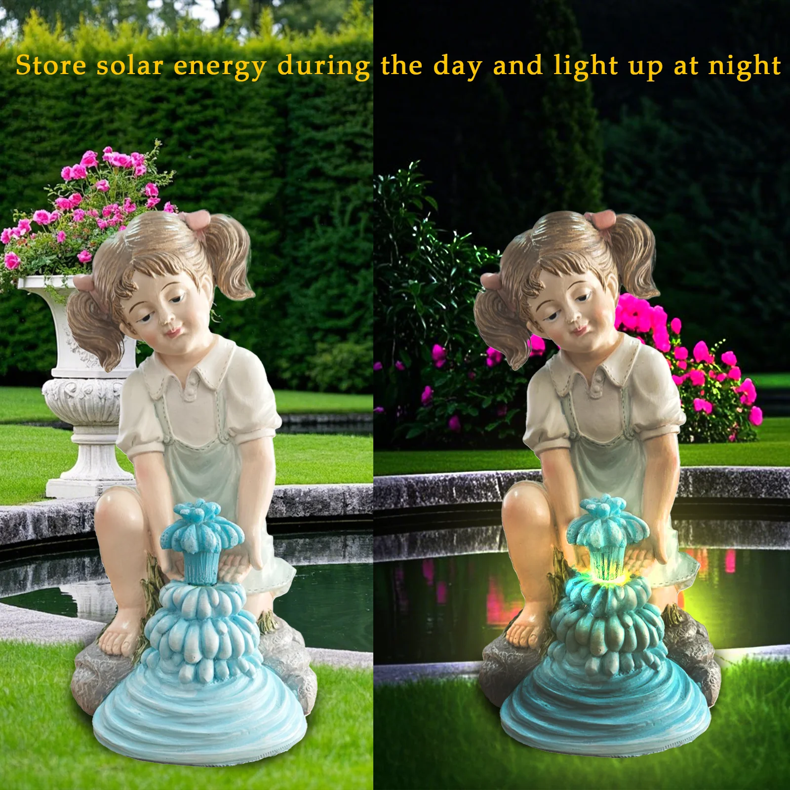 Solar Garden Statues Outdoor Decor with LED Lights,Funny Girl Sculpture Playing with Water for Garden Pool,Patio,Yard & Lawn,Uni
Solar Garden Statues Outdoor Decor with LED Lights,Funny Girl Sculpture Playing with Water for Garden Pool,Patio,Yard & Lawn,Uni