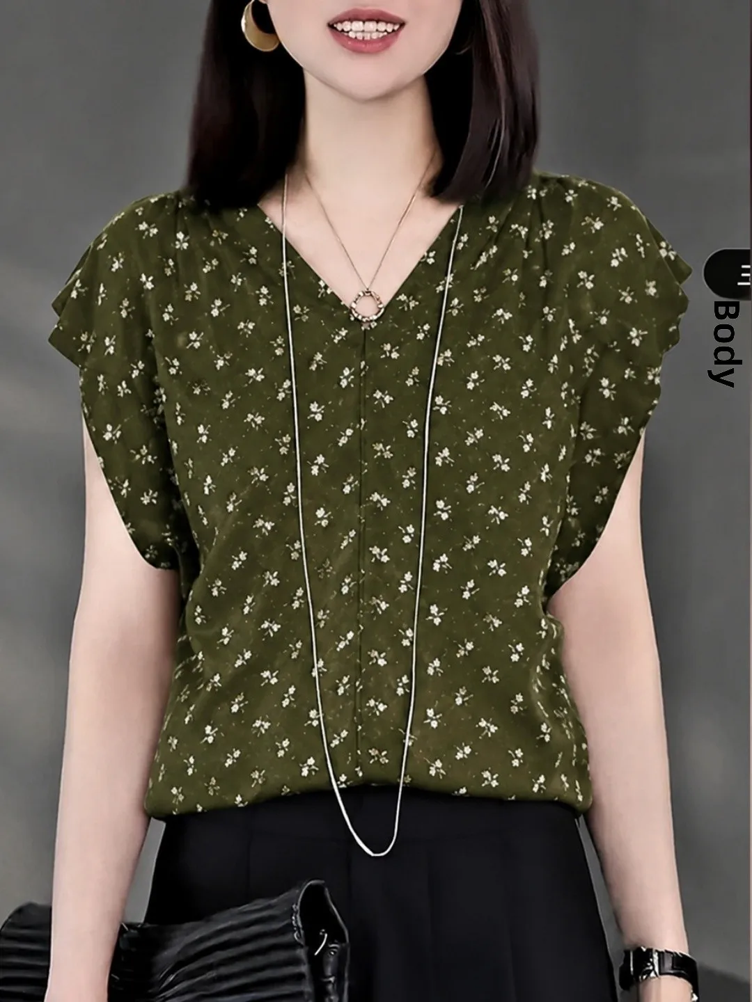Korean Style Floral Print Casual Short Sleeve V-Neck Women's Shirt Fashionable Summer Top Elegant Atmosphere Commute Silk
Korean Style Floral Print Casual Short Sleeve V-Neck Women's Shirt Fashionable Summer Top Elegant Atmosphere Commute Silk