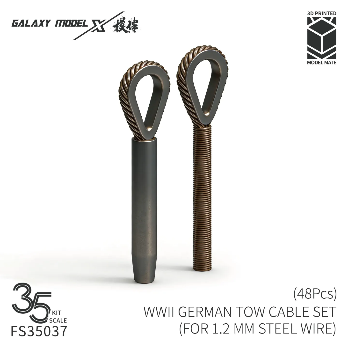 Galaxy FS35037 3D Resin Printed 1/35 German Tow Cable Set for 1.2 mm Steel Wire (48pcs) for Military Model Hobby Accessories
Galaxy FS35037 3D Resin Printed 1/35 German Tow Cable Set for 1.2 mm Steel Wire (48pcs) for Military Model Hobby Accessories