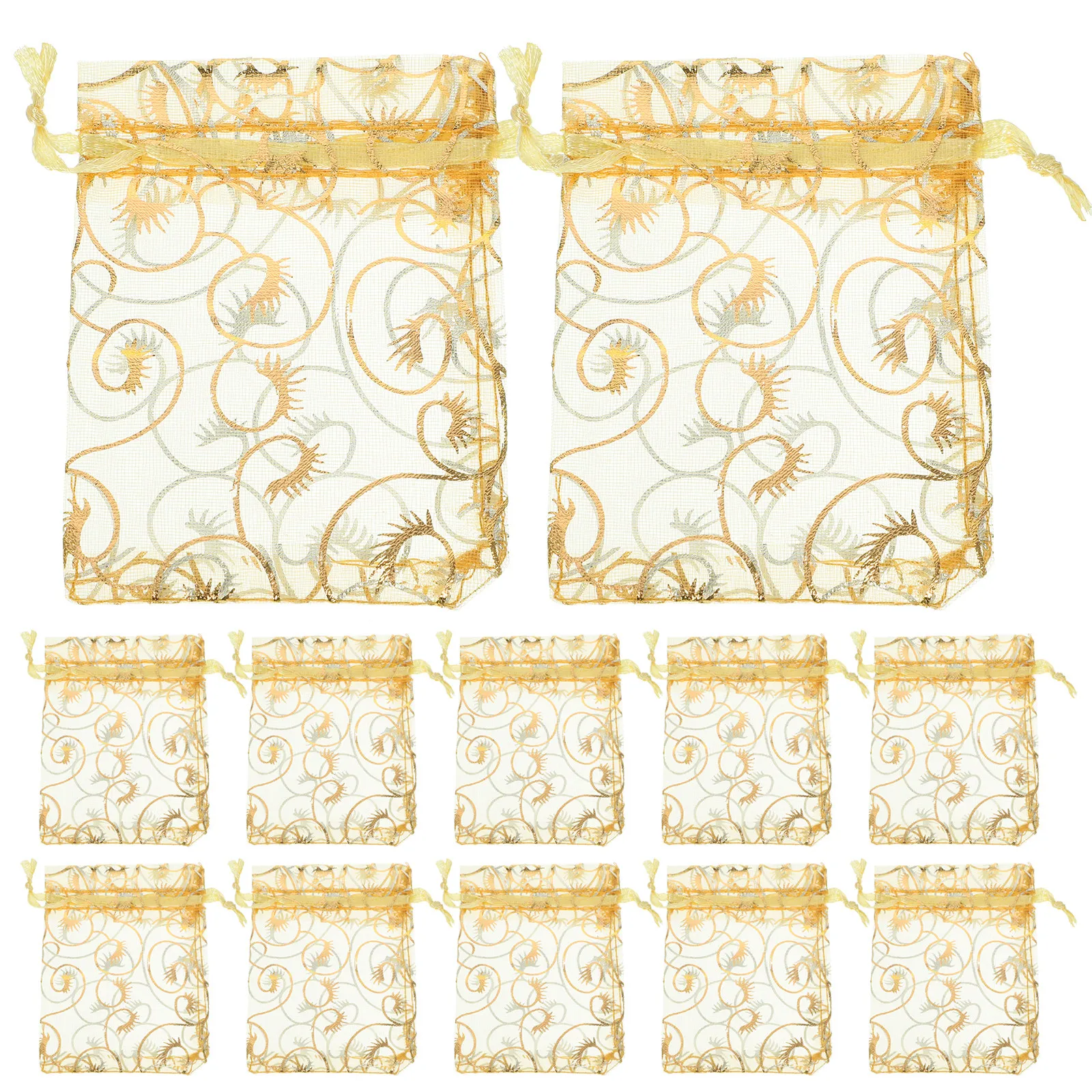 200Pcs Organza Jewelry Bags Drawstring Elegant Gold Sheer Small Mesh Pouches Wedding Favor Bridal Shower Party Valentine Mothers
200Pcs Organza Jewelry Bags Drawstring Elegant Gold Sheer Small Mesh Pouches Wedding Favor Bridal Shower Party Valentine Mothers