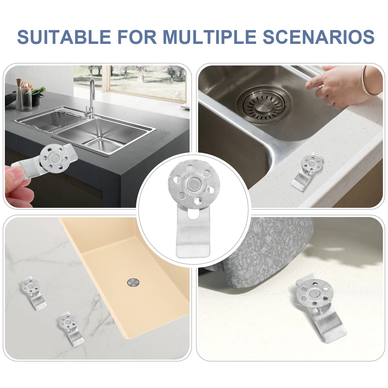 12 Sets Metal Sink Clips Undermount Mounting Brackets Fasteners Kitchen Durable Easy Hidden Solution Long Use Round Bottom
12 Sets Metal Sink Clips Undermount Mounting Brackets Fasteners Kitchen Durable Easy Hidden Solution Long Use Round Bottom