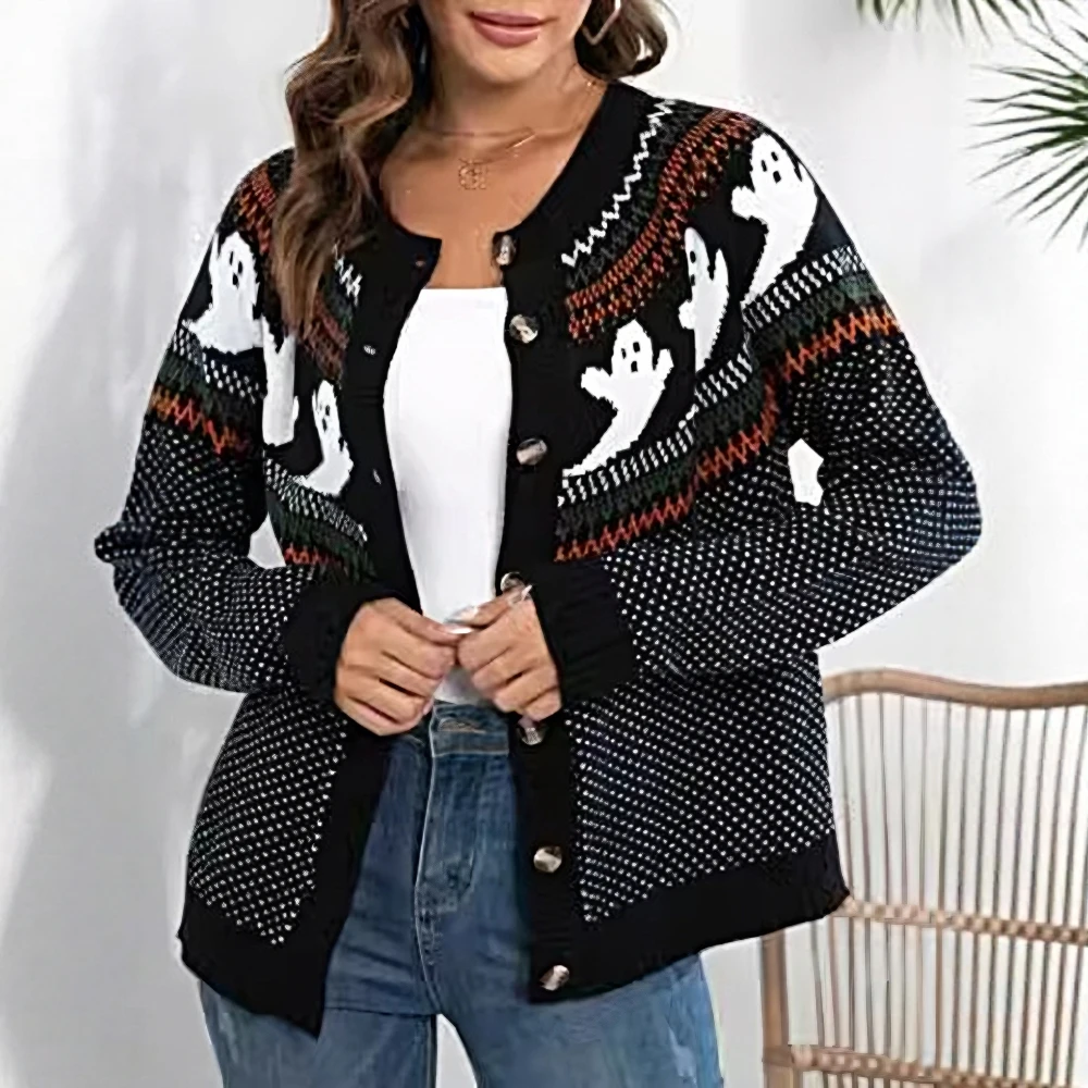 Women's Long Sleeve Cardigan round Neck Printed Comfortable Fashion Autumn Winter Daily Wear Style
Women's Long Sleeve Cardigan round Neck Printed Comfortable Fashion Autumn Winter Daily Wear Style