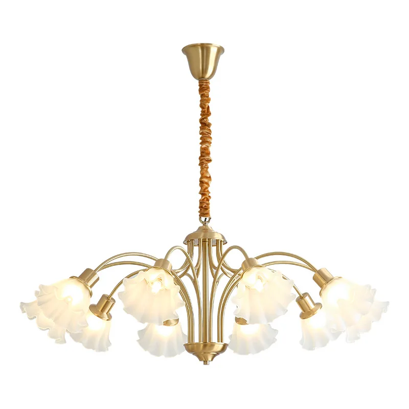 French cream wind chandelier living room simple wind all copper lamp household
French cream wind chandelier living room simple wind all copper lamp household