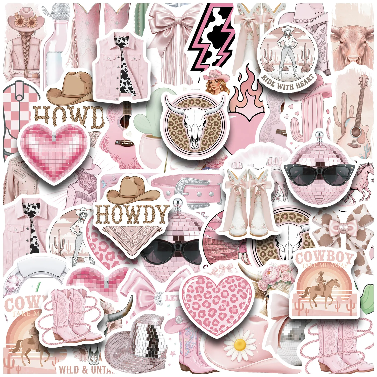 50Pcs Pink Disco Girl Cowboy Stickers for Luggage, Skateboarding, Mobile Phone, Sailing, and Far Voyage Stickers
50Pcs Pink Disco Girl Cowboy Stickers for Luggage, Skateboarding, Mobile Phone, Sailing, and Far Voyage Stickers