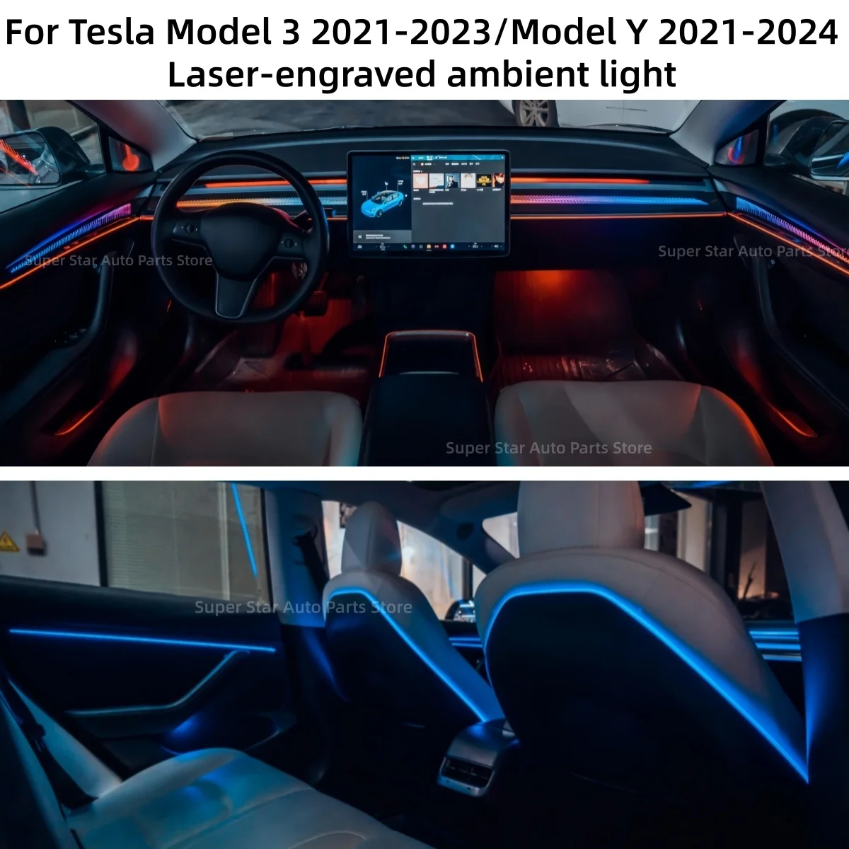 New rainbow decorative panel For Tesla Model 3 2021-2023/Model Y 2021-2024 LED Ambient light Backrest lamp tweeter cover RHD/LHD
New rainbow decorative panel For Tesla Model 3 2021-2023/Model Y 2021-2024 LED Ambient light Backrest lamp tweeter cover RHD/LHD