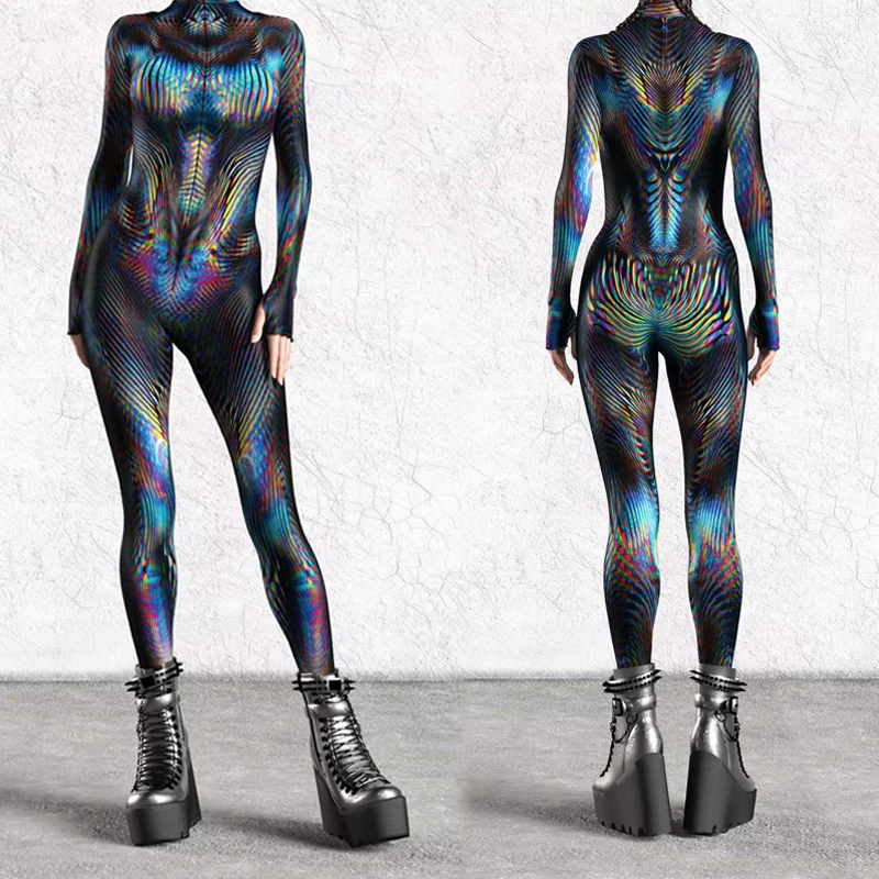 3D Printing Punk Party Bodysuit Steampunk Jumpsuit Halloween Cosplay Costume Women Carnival Party Colorful Performance Romper
3D Printing Punk Party Bodysuit Steampunk Jumpsuit Halloween Cosplay Costume Women Carnival Party Colorful Performance Romper