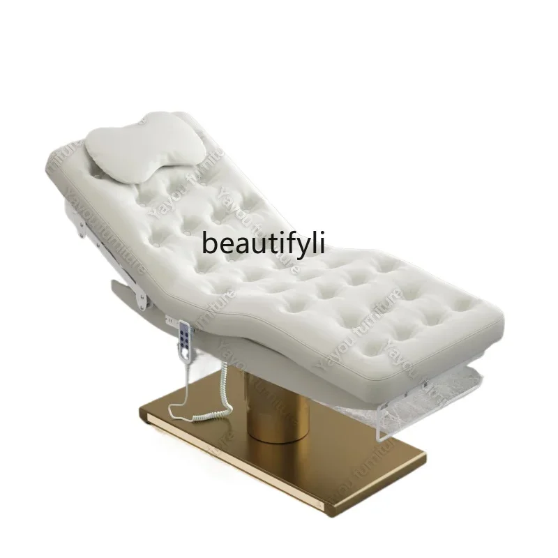 D96 New golden electric beauty bed, high-end beauty salon medical beauty facial micro-whole bed, spa massage bed
D96 New golden electric beauty bed, high-end beauty salon medical beauty facial micro-whole bed, spa massage bed