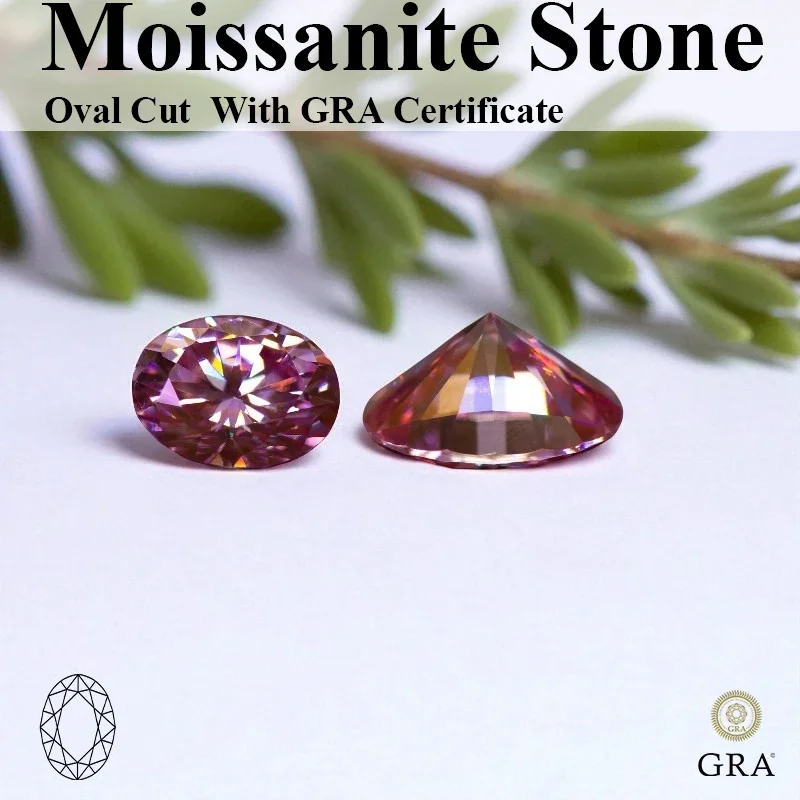 NEW Moissanite Stone Oval Cut Cherry Blossom Color Loose Gemstone For Charms Diy Jewelry Making With Certificate
NEW Moissanite Stone Oval Cut Cherry Blossom Color Loose Gemstone For Charms Diy Jewelry Making With Certificate