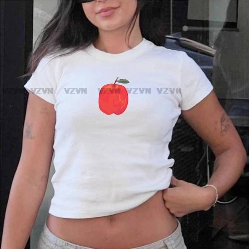 apple Graphic Printed Streetwear Kawaii Summer White Crop Tops Harajuku Aesthetic Rock Y2K Girls baby tee funny t shirts
apple Graphic Printed Streetwear Kawaii Summer White Crop Tops Harajuku Aesthetic Rock Y2K Girls baby tee funny t shirts