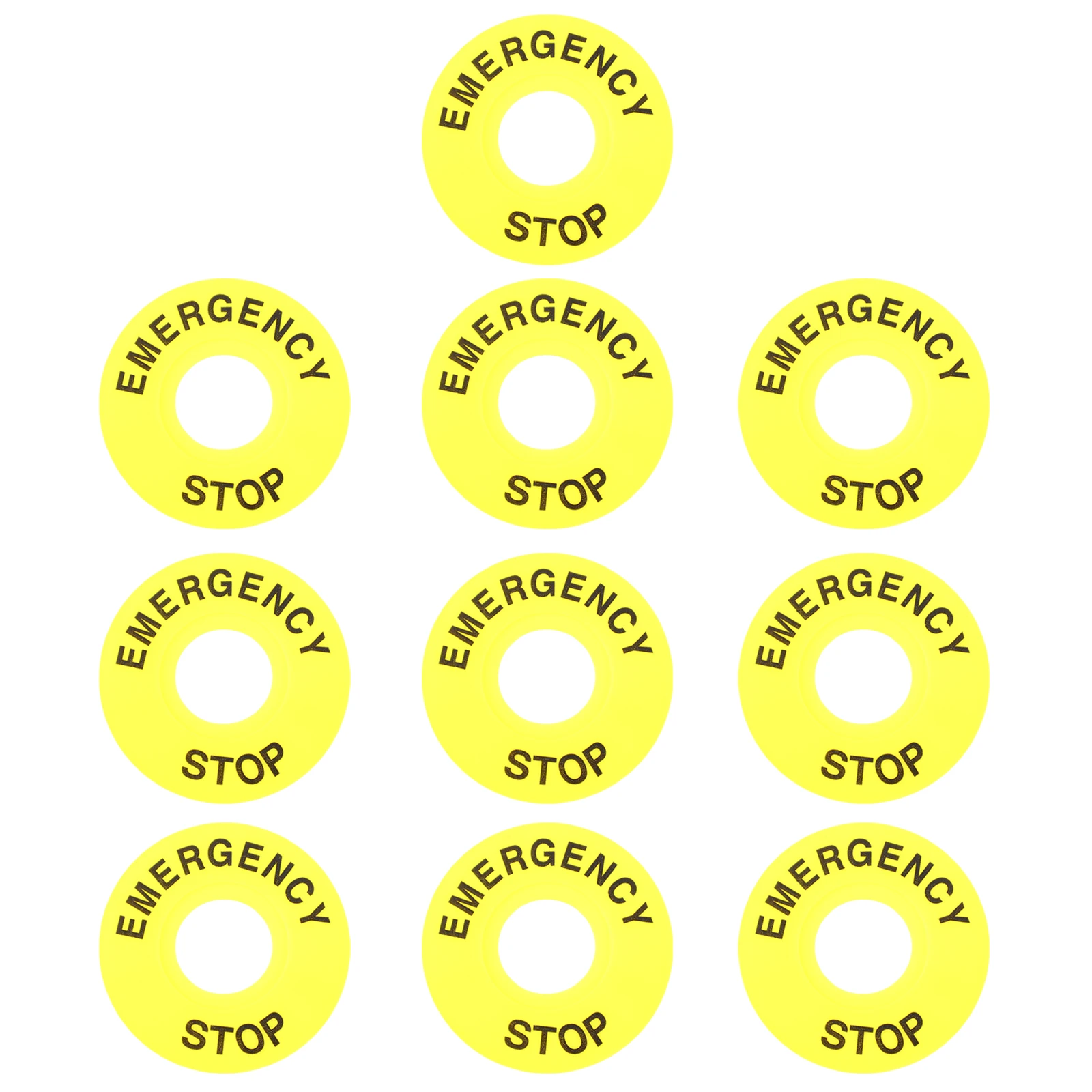 10pcs Circular Warning Circle 60mm Outer 22mm Inner Yellow Emergency Stop Ring Push Button Switch Replacement Easy Install Long 
10pcs Circular Warning Circle 60mm Outer 22mm Inner Yellow Emergency Stop Ring Push Button Switch Replacement Easy Install Long