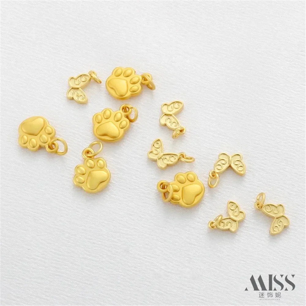18K Gold Color Retention Double-sided Butterfly Cat Claw Small Pendant DIY Handmade Bracelet Necklace Pendant Accessories
18K Gold Color Retention Double-sided Butterfly Cat Claw Small Pendant DIY Handmade Bracelet Necklace Pendant Accessories