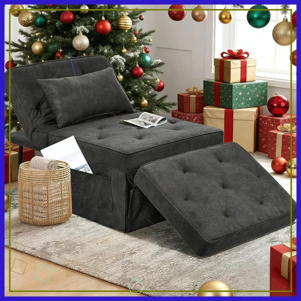 Диван-кровать 4-в-1, трансформируемый, с регулируемой спинкой, не требует сборки, шириной 29 дюймов, темно-серый футон-кресло для небольших помещений
Диван-кровать 4-в-1, трансформируемый, с регулируемой спинкой, не требует сборки, шириной 29 дюймов, темно-серый футон-кресло для небольших помещений