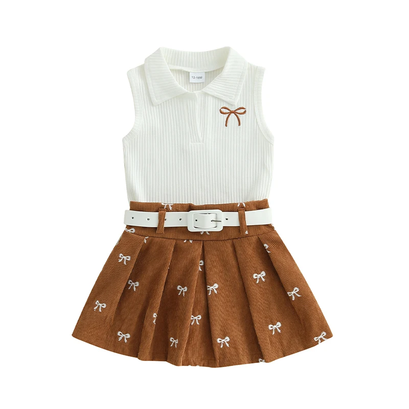 2Pcs Baby Girl Summer Outfits Sleeveless Bow Embroidery Tank Tops Pleated Skirt Set Toddler Clothes
2Pcs Baby Girl Summer Outfits Sleeveless Bow Embroidery Tank Tops Pleated Skirt Set Toddler Clothes