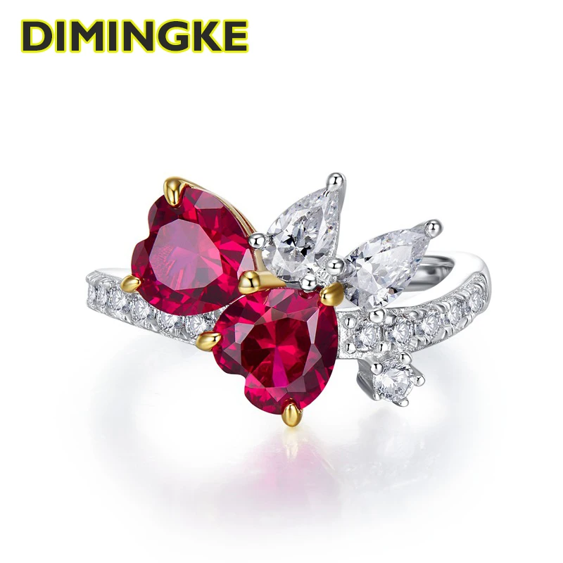 DIMINGKE S925 Silver Ring Heart shaped Red High Carbon Diamond Women Premium Jewelry Wedding Party Anniversary Gift
DIMINGKE S925 Silver Ring Heart shaped Red High Carbon Diamond Women Premium Jewelry Wedding Party Anniversary Gift