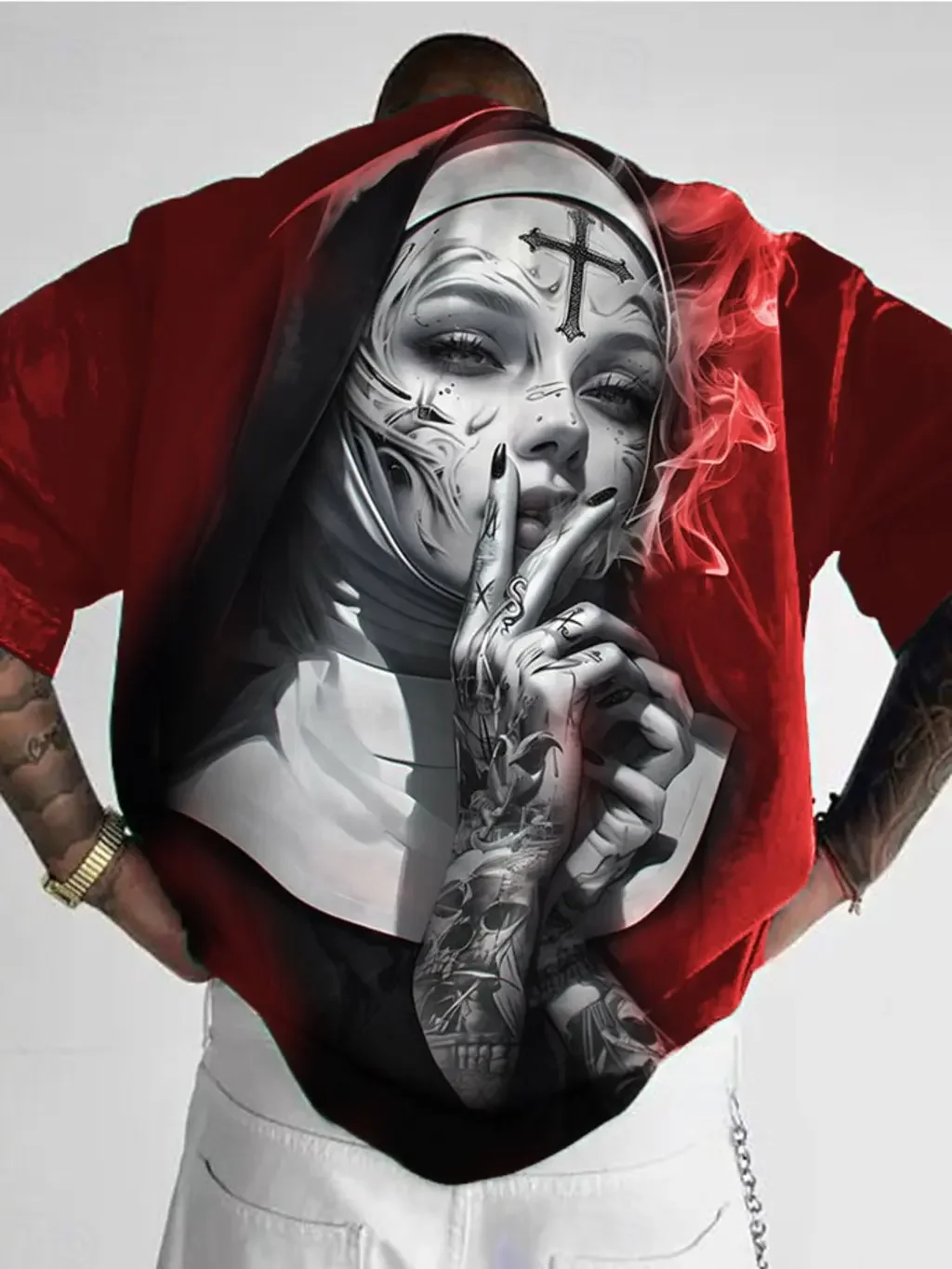 New Casual Fashion Battle Nun 3D Printed Unisex 3D Printed T-shirt Round Neck Short Sleeved Daily Street Hip-hop Fashion Top 6XL
New Casual Fashion Battle Nun 3D Printed Unisex 3D Printed T-shirt Round Neck Short Sleeved Daily Street Hip-hop Fashion Top 6XL
