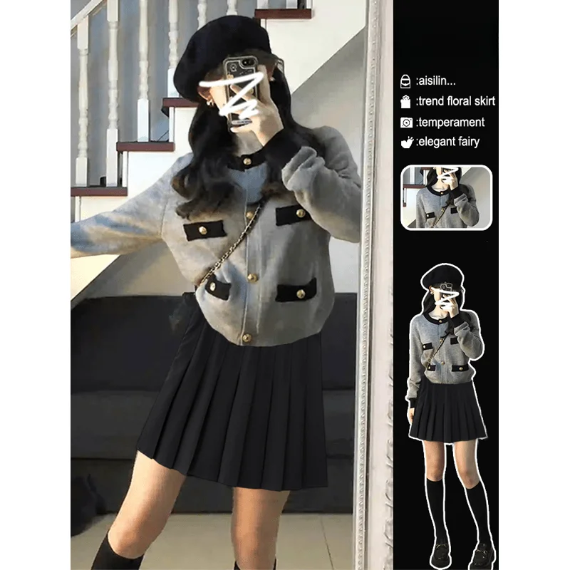 Осенний женский модный комплект большого размера, корейский вязаный кардиган и утягивающая плиссированная юбка, комплект из двух предметов, антивозрастной ароматный...
Осенний женский модный комплект большого размера, корейский вязаный кардиган и утягивающая плиссированная юбка, комплект из двух предметов, антивозрастной ароматный...