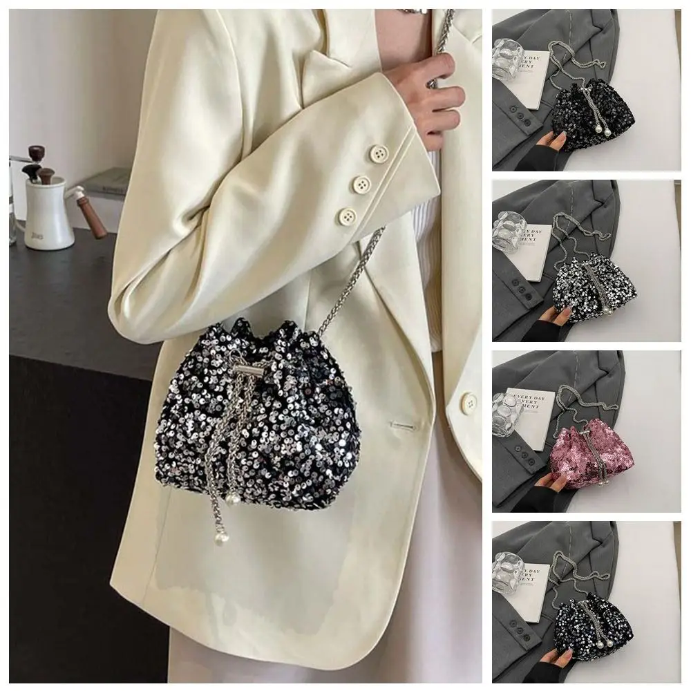 Portable Shiny Evening Banquet Bag Metal Chain Small Purse Sequin Shoulder Bag Handbag Mini Bucket Bag Party
Portable Shiny Evening Banquet Bag Metal Chain Small Purse Sequin Shoulder Bag Handbag Mini Bucket Bag Party