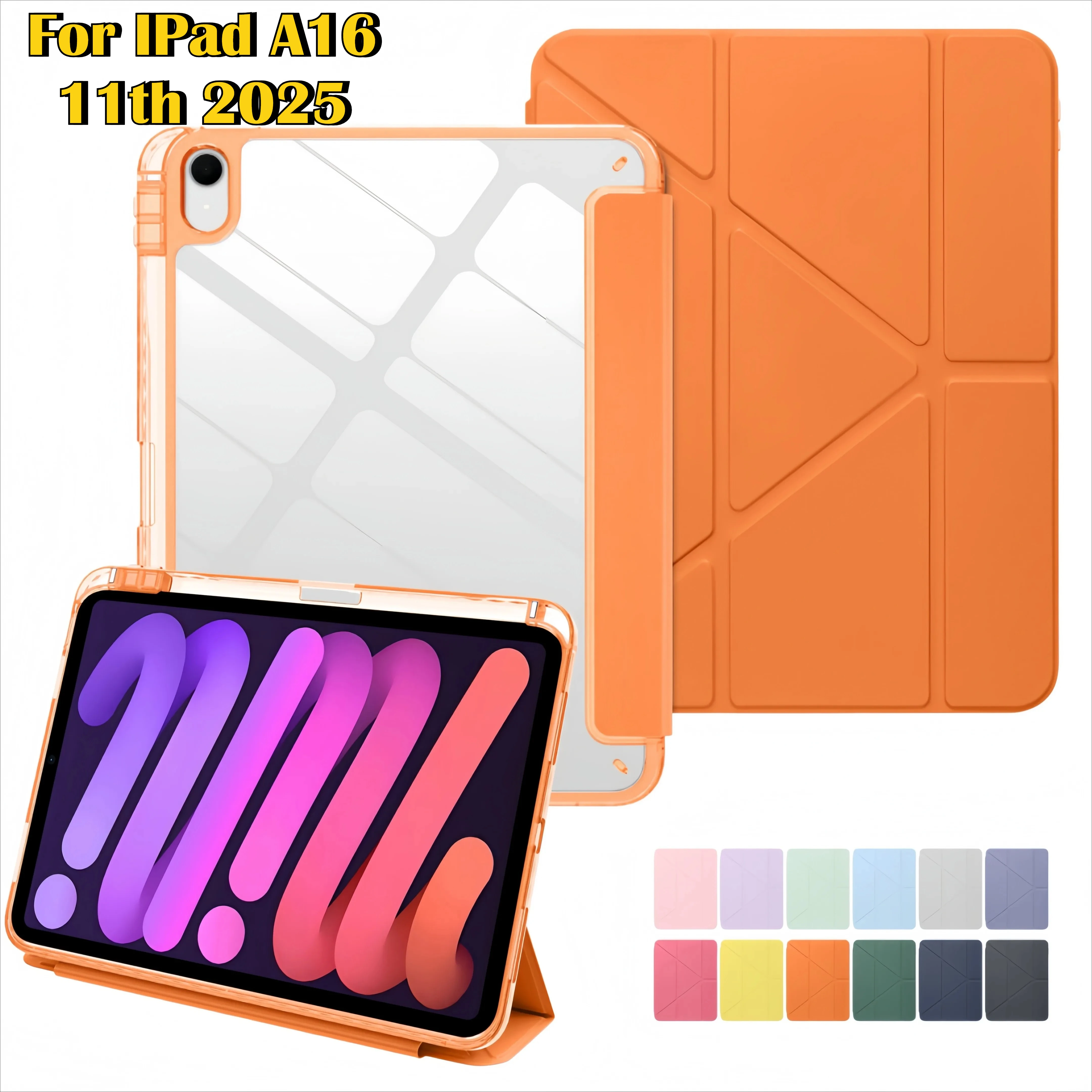 2026 New PU Trifold Acrylic Clear Case for 2025 IPad A16 11th 10th M5 M4 Pro Air 11 13 M3 M2 Pen Holder Hard PC Shockproof Cover
2026 New PU Trifold Acrylic Clear Case for 2025 IPad A16 11th 10th M5 M4 Pro Air 11 13 M3 M2 Pen Holder Hard PC Shockproof Cover