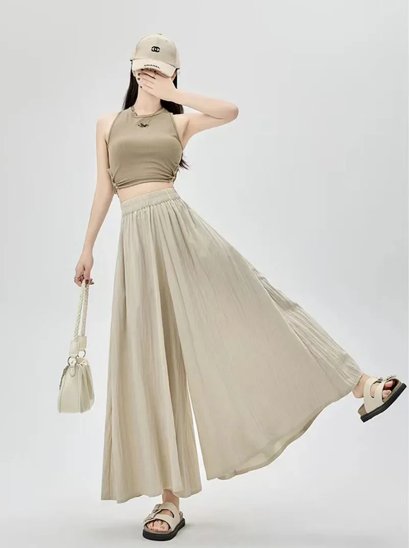 New Casual Pants Elastic Waist Culottes Stylish Women's Wide Leg Pants Collection Casual Culottes High Waist Skirt for Everyday
New Casual Pants Elastic Waist Culottes Stylish Women's Wide Leg Pants Collection Casual Culottes High Waist Skirt for Everyday