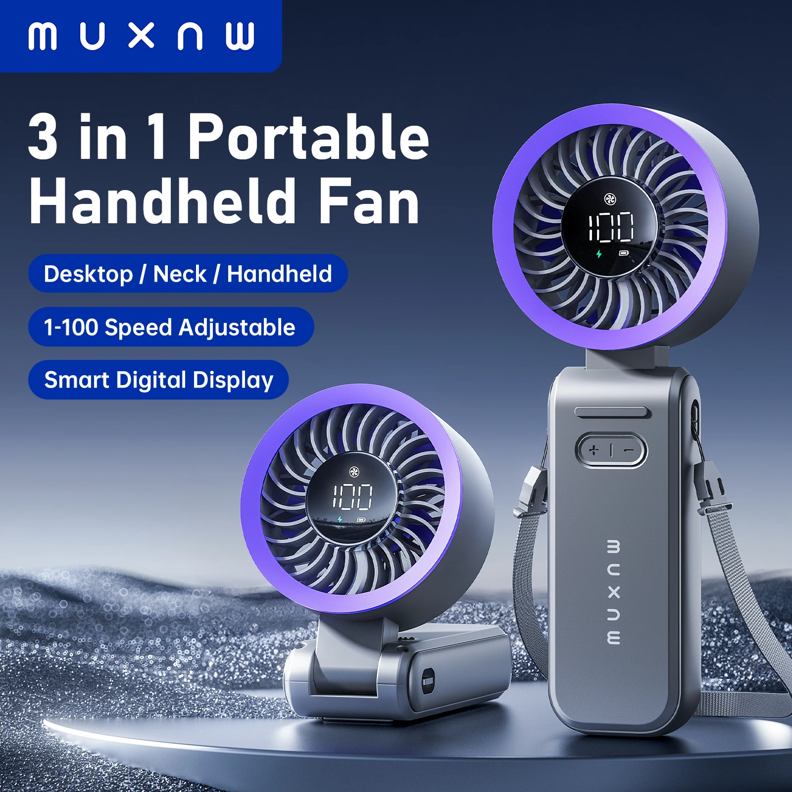 Портативный портативный вентилятор MUXNW 3 в 1, мини-личный вентилятор, 3600 мАч, перезаряжаемый складной турбо-USB — охлаждение для летних пляжных путешествий
Портативный портативный вентилятор MUXNW 3 в 1, мини-личный вентилятор, 3600 мАч, перезаряжаемый складной турбо-USB — охлаждение для летних пляжных путешествий