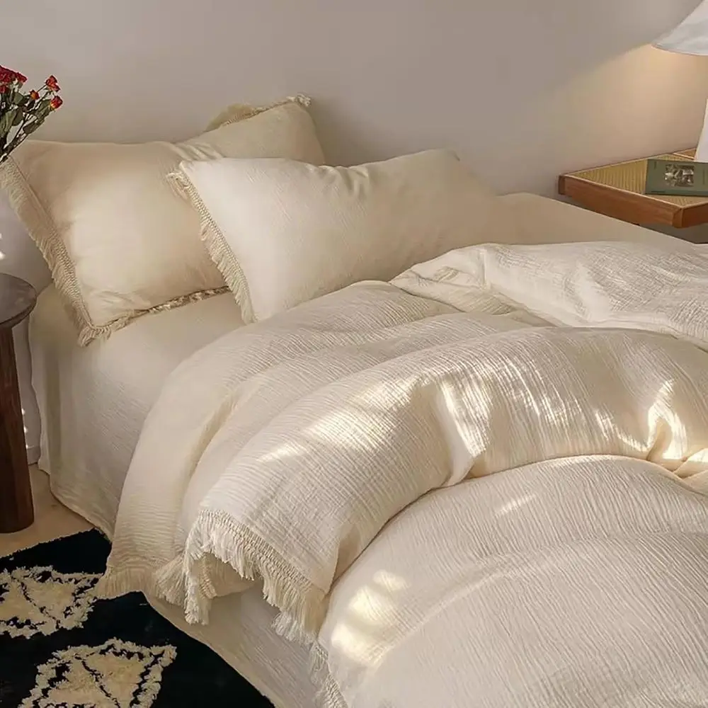Queen Size Duvet Cover with Tassels Duvet Covers Cotton 4-Piece Set Comortable & Breathable Ultra Sot Bedding Set itted Sheet Pi
Queen Size Duvet Cover with Tassels Duvet Covers Cotton 4-Piece Set Comortable & Breathable Ultra Sot Bedding Set itted Sheet Pi