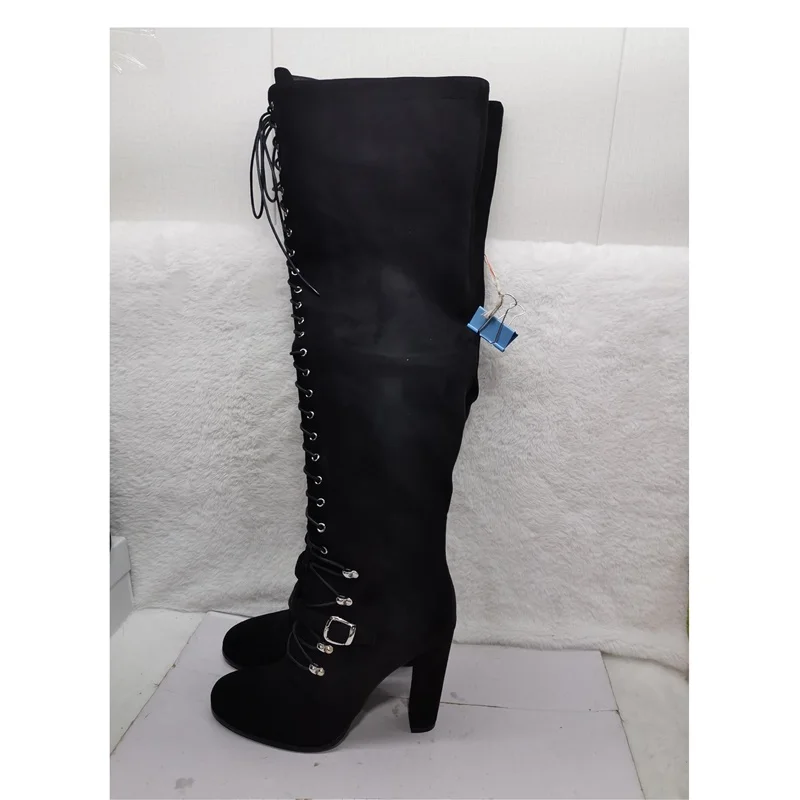 Black Lace Up Over Knee High Boots Chunky Heel Round Toe Fashion Sexy Cool 2026 Winter Big Size Woman Shoes Zapatillas Mujer
Black Lace Up Over Knee High Boots Chunky Heel Round Toe Fashion Sexy Cool 2026 Winter Big Size Woman Shoes Zapatillas Mujer