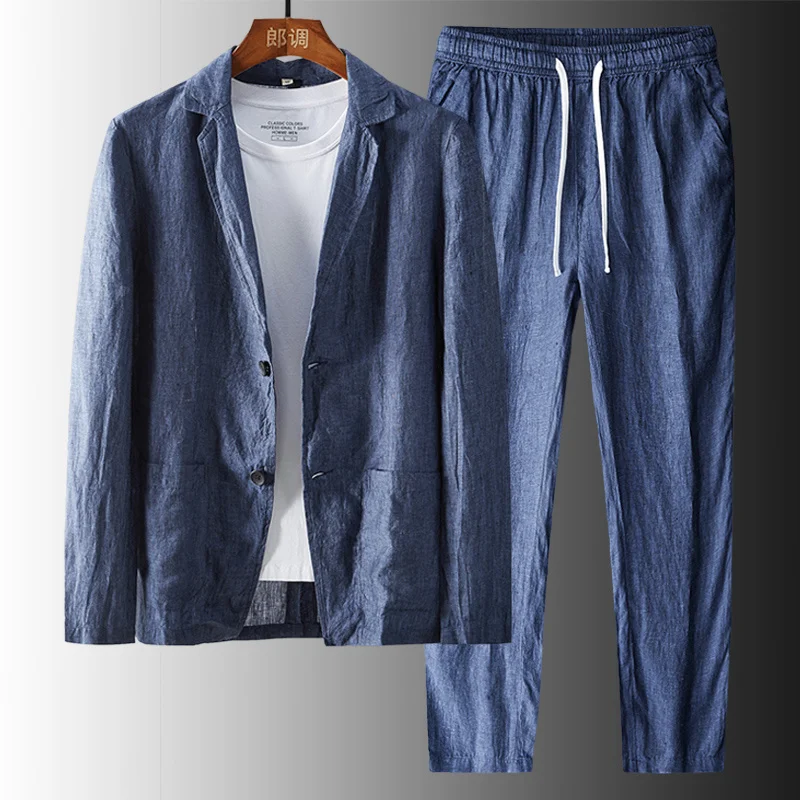 Spring Summer Thin Linen Blazer For Men 2 Piece Suits Casual s Suit Jacket Blazers Trousers 100% Pants High Quality
Spring Summer Thin Linen Blazer For Men 2 Piece Suits Casual s Suit Jacket Blazers Trousers 100% Pants High Quality