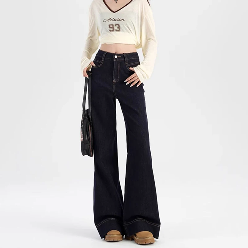Fashion Denim Navy Blue Straight Pants Women Vintage High Waist Full Length Jeans Female Korean Chic Wide Leg Baggy Trousers
Fashion Denim Navy Blue Straight Pants Women Vintage High Waist Full Length Jeans Female Korean Chic Wide Leg Baggy Trousers