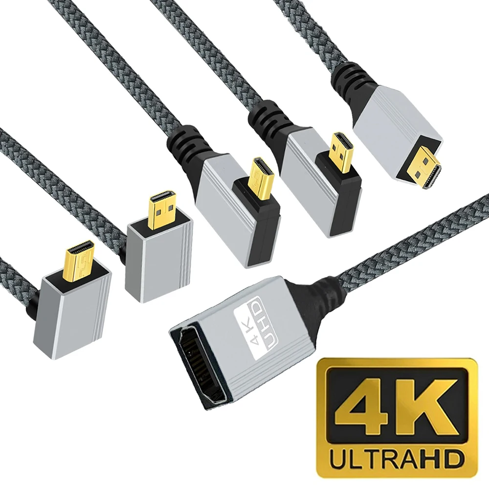 90 Degree Micro HDMI-compatible Male to HDMI-compatible2.0 Female Adapter Cable 18Gbps 4K Braided Cord for Camera Camcorder HDTV
90 Degree Micro HDMI-compatible Male to HDMI-compatible2.0 Female Adapter Cable 18Gbps 4K Braided Cord for Camera Camcorder HDTV