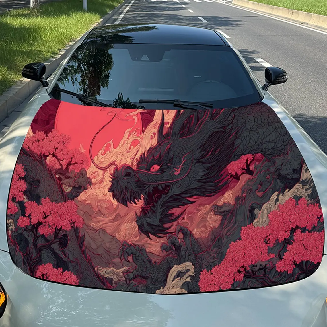 Artistic Red Cloud - Dragon Car Hood Stickers - Self-Adhesive, Waterproof and Durable Vinyl Wrap, Decorate And Protect Your Car,
Artistic Red Cloud - Dragon Car Hood Stickers - Self-Adhesive, Waterproof and Durable Vinyl Wrap, Decorate And Protect Your Car,